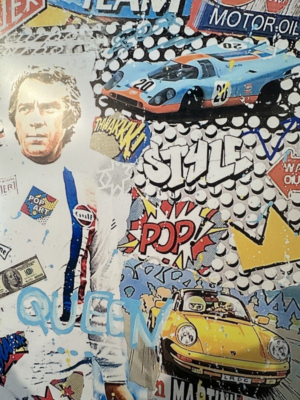 Mc Queen legend - pop art - french pop art - Fanni Mayer - art de vivre gallery - Porsche - gulf - art collector - le mans