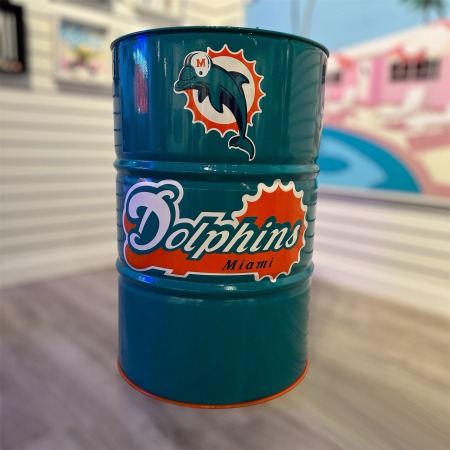 decorative can - Miami dolphins - nfl - sport art - art collector - sport collector - pop art - art de vivre gallery - palm beach art - le bidon français