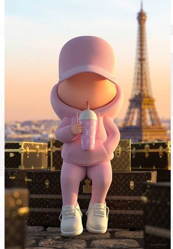 Louis Vuitton エッフェル塔 アートプリントポスター Eiffel Tower Louis Vuitton framed - Kid Cup - Léo & Steph