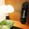 Chanel Marbled black and white skateboard
