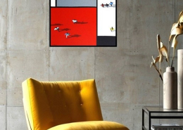 Alicja Ressa Mondrian City painting - Sculptural geometric abstraction in relief - Unique 1/1 contemporary art - Art de Vivre Gallery